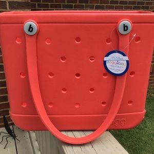 Coral Small Bogg Bag & Custom MONOGRAM NWT